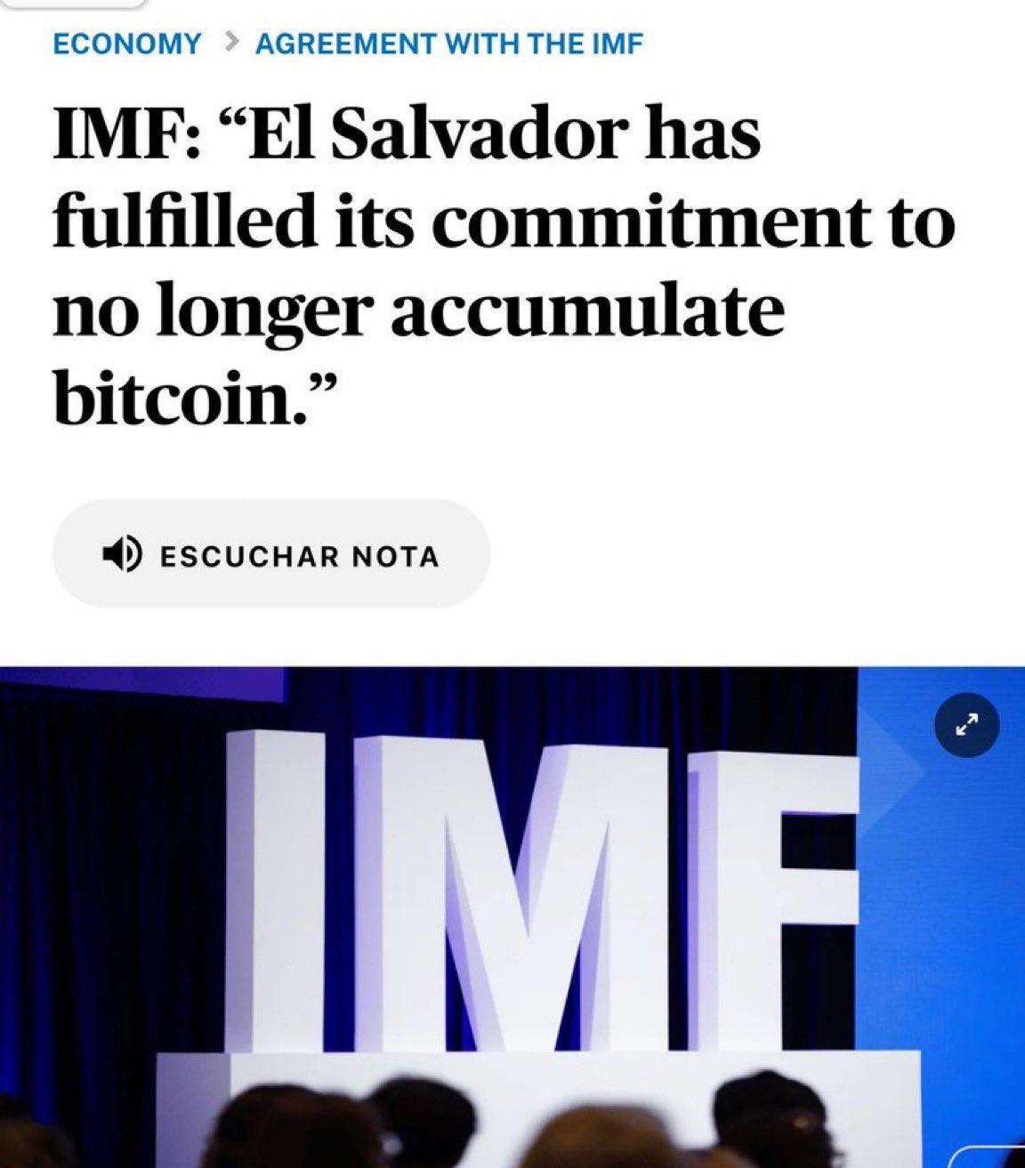 市场消息：IMF称萨尔瓦多已停止动用公共资金投资比特币