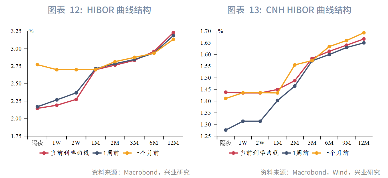图表 12:HIBOR曲线结构、图表 13:CNH HIBOR曲线结构