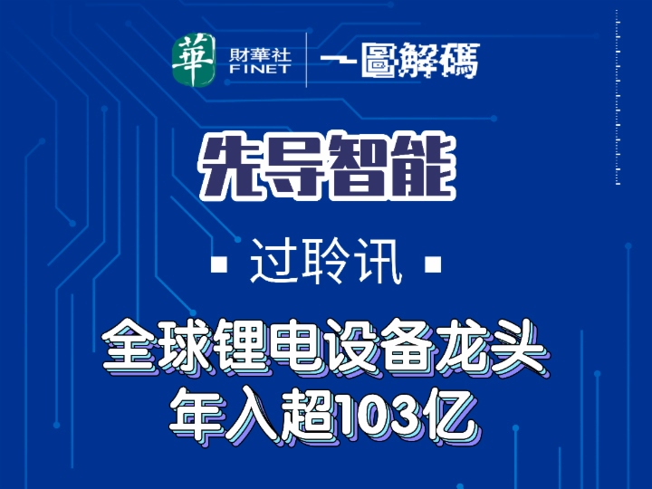 一图解码：先导智能过聆讯 全球锂电设备龙头 年入超103亿